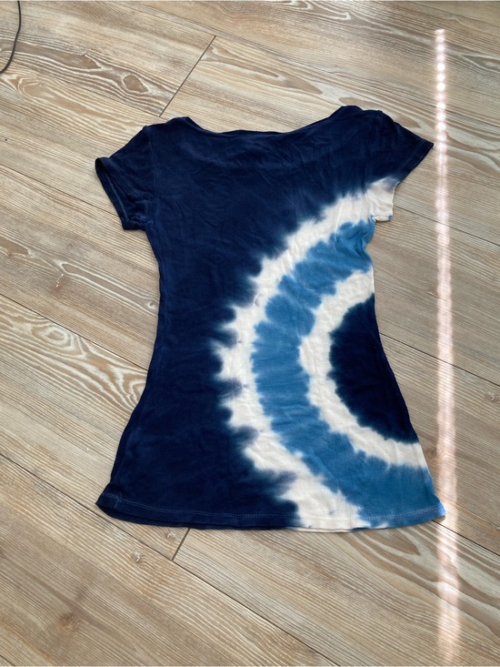 INC International Concepts Tops - INC International Concepts Navy and White Short-Sleeve Tie-Dye Tee